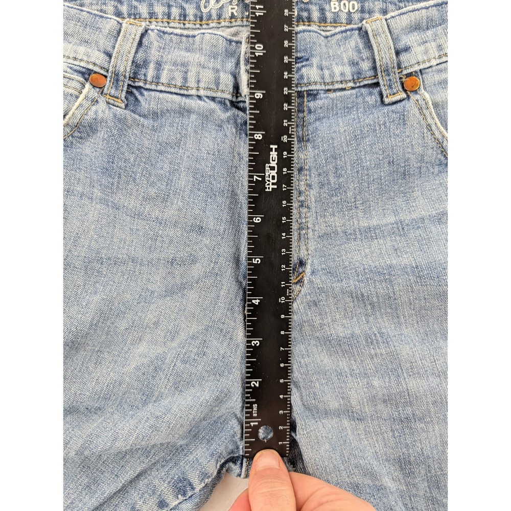 Wrangler Retro Bootcut Jeans Mens 34x34 Light Wash Distressed Western Denim - Picture 5 of 8